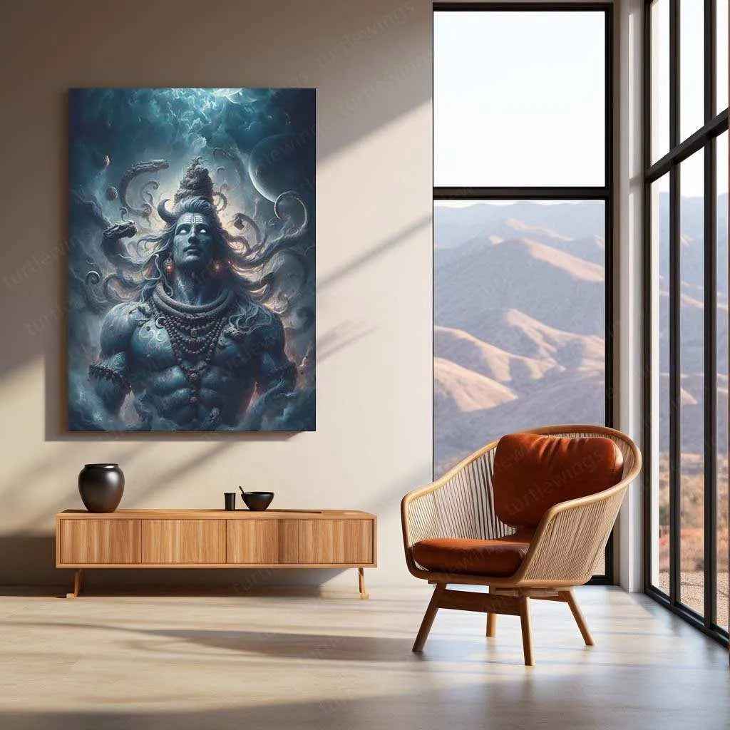 Lord Shiva Metal Poster – Mahadev Wall Art | Divine Hindu Spiritual Decor 5 - TURTLEWINGS