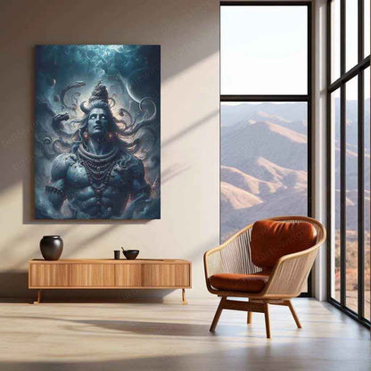 Lord Shiva Metal Poster – Mahadev Wall Art | Divine Hindu Spiritual Decor 5 - TURTLEWINGS