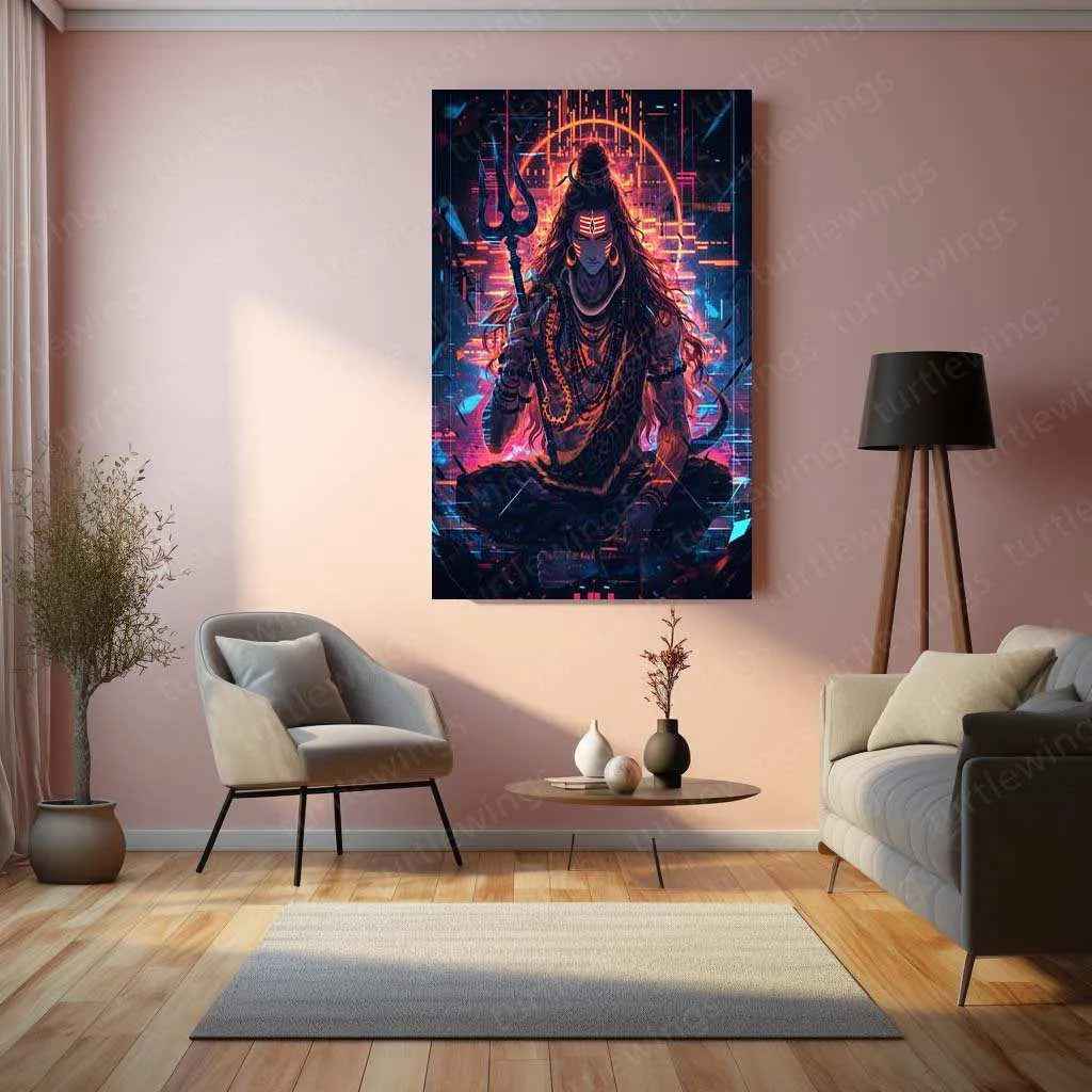 Lord Shiva Metal Poster – Mahadev Wall Art | Divine Hindu Spiritual Decor 8 - TURTLEWINGS