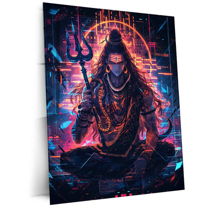 Lord Shiva Metal Poster – Mahadev Wall Art | Divine Hindu Spiritual Decor 8 - TURTLEWINGS