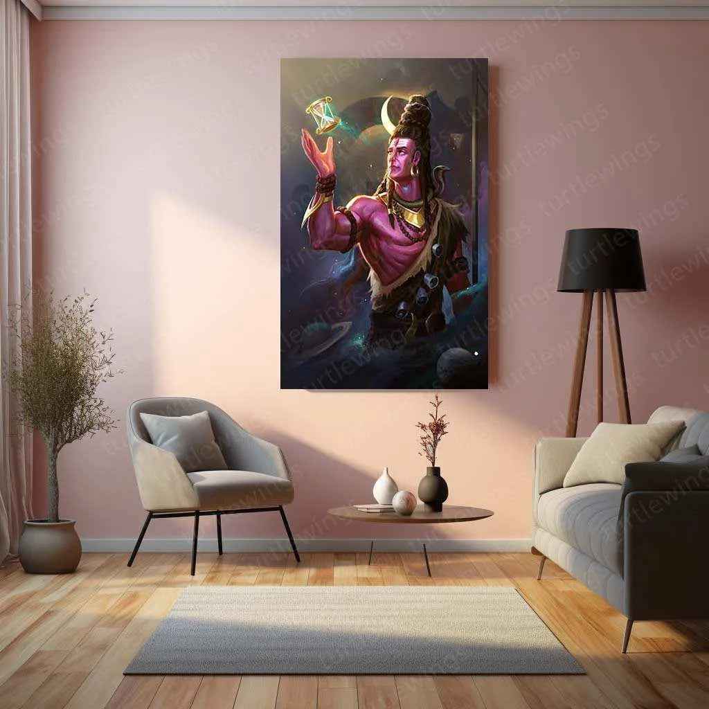 Lord Shiva Metal Poster – Mahadev Wall Art | Divine Hindu Spiritual Decor 3 - TURTLEWINGS