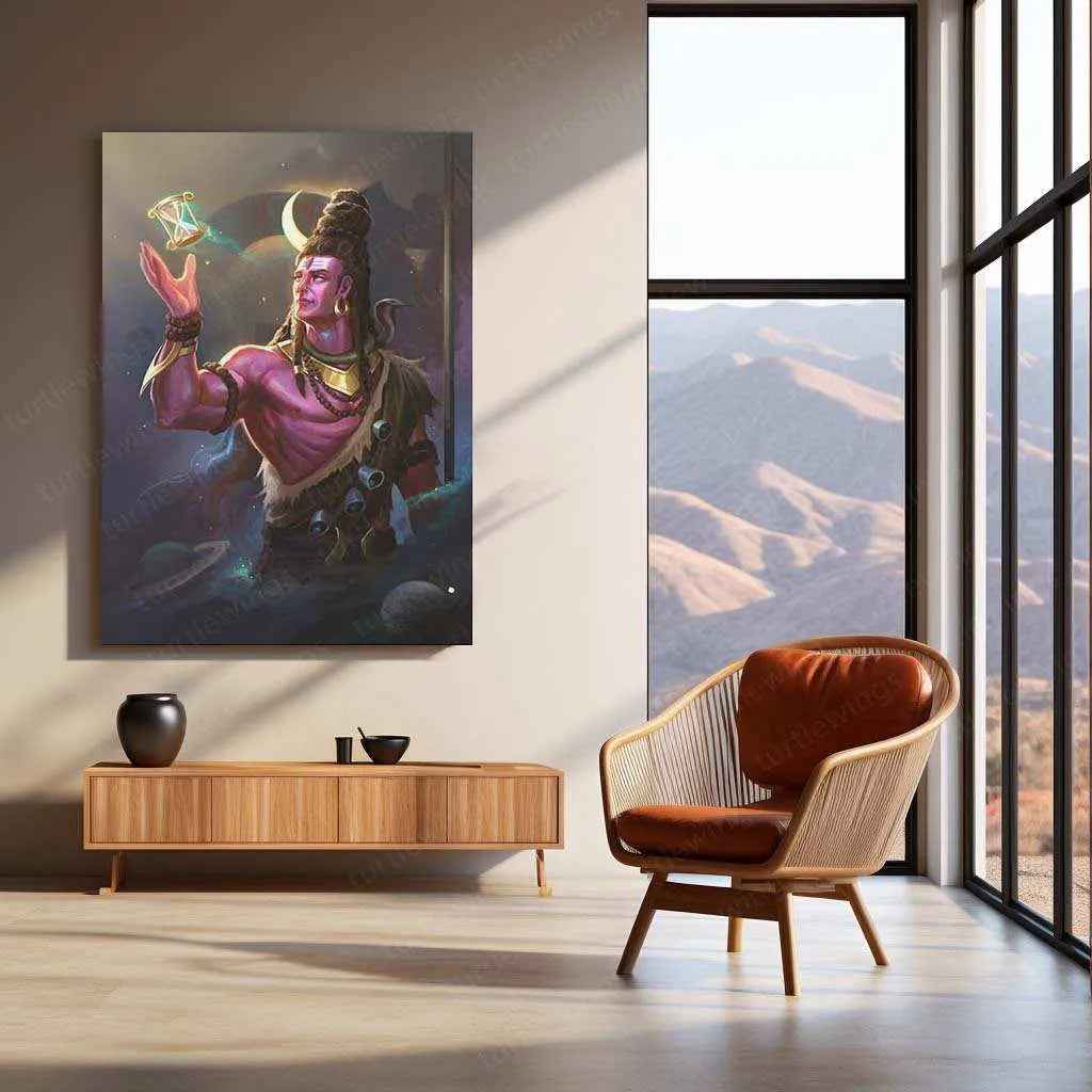 Lord Shiva Metal Poster – Mahadev Wall Art | Divine Hindu Spiritual Decor 3 - TURTLEWINGS