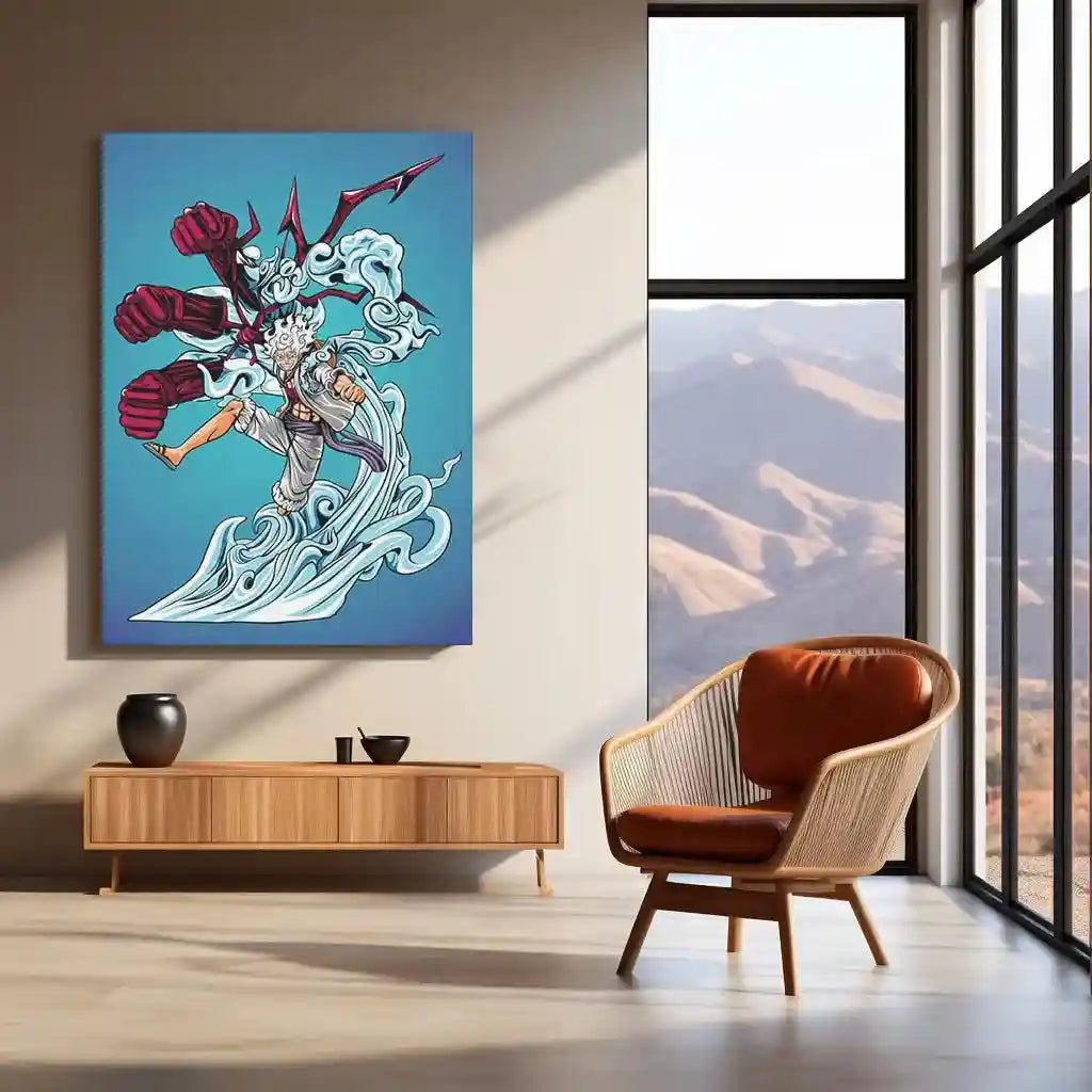 Anime Metal Poster | Luffy Gear 5 Metal Poster | One Piece Wall Art | Nika Transformation Anime Decor - TURTLEWINGS