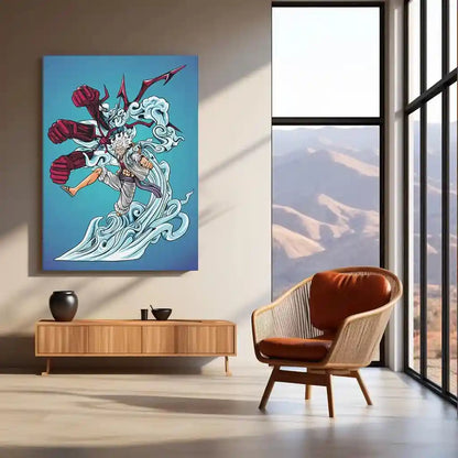 Anime Metal Poster | Luffy Gear 5 Metal Poster | One Piece Wall Art | Nika Transformation Anime Decor - TURTLEWINGS
