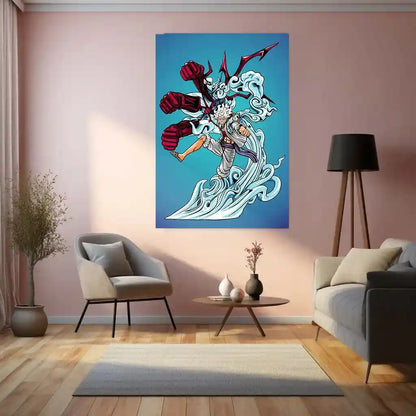 Anime Metal Poster | Luffy Gear 5 Metal Poster | One Piece Wall Art | Nika Transformation Anime Decor - TURTLEWINGS
