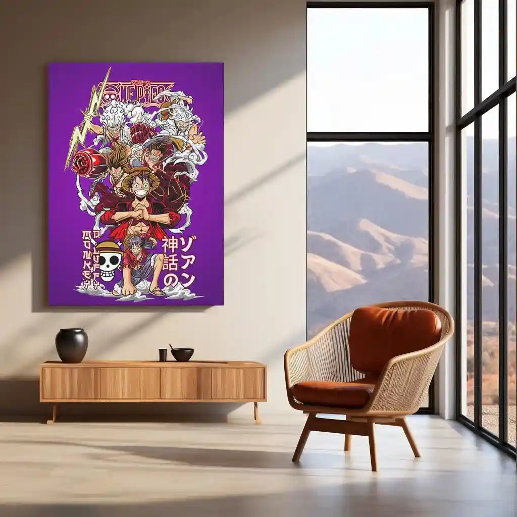 Anime Metal Poster | Luffy Gear All Metal Poster | One Piece Wall Art | Nika Transformation Anime Decor - TURTLEWINGS