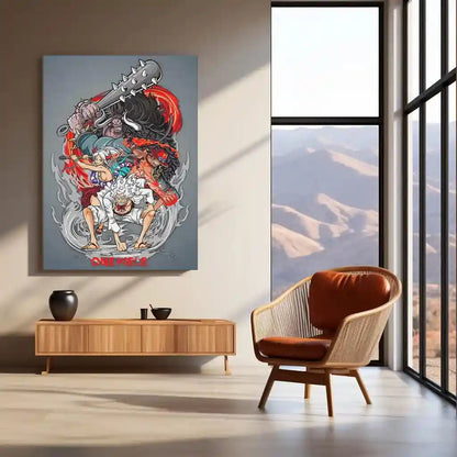 Anime Metal Poster | Luffy Gear Metal Poster | One Piece Wall Art | Nika Transformation Anime Decor (Copy) - TURTLEWINGS