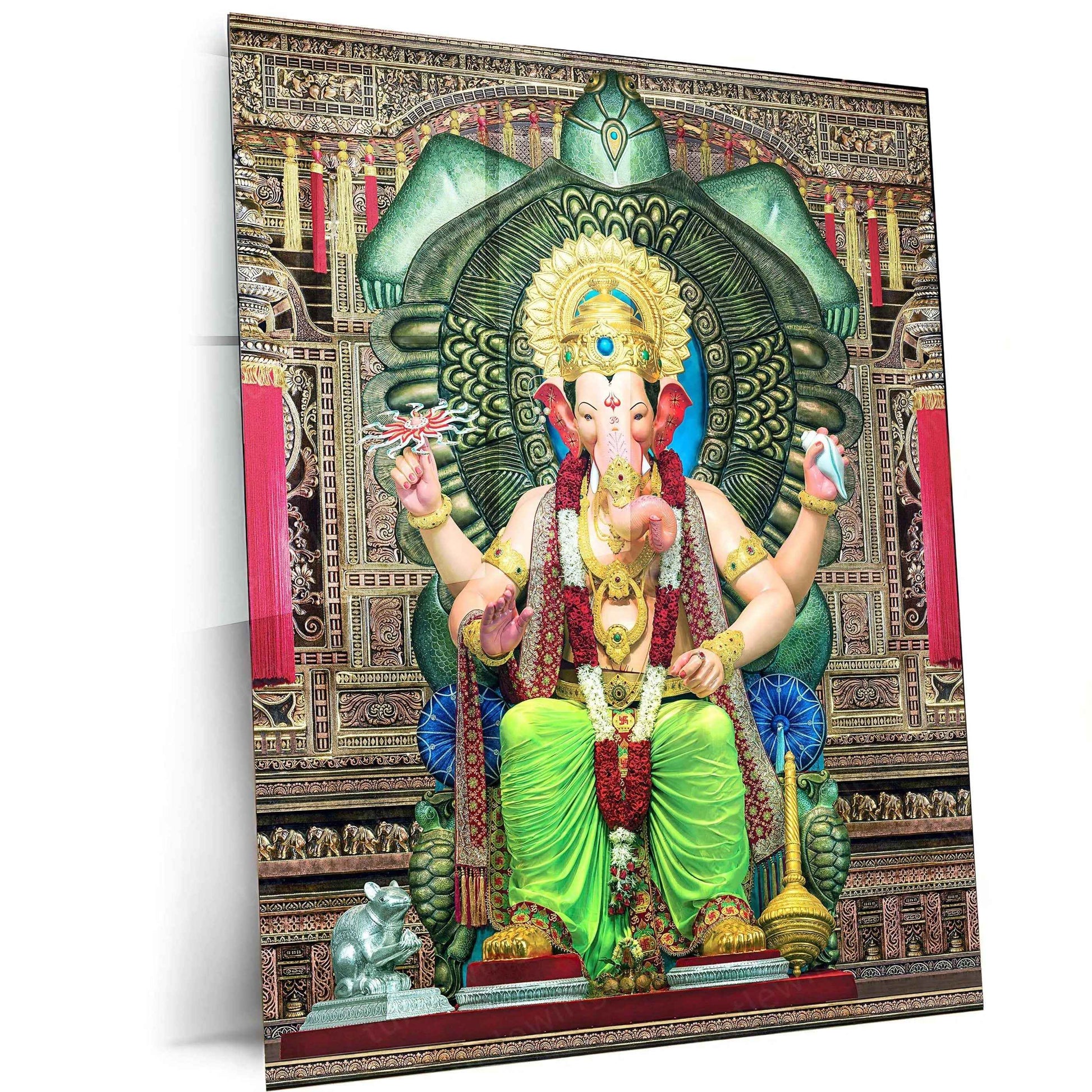Lalbaug Cha Raja – The Divine Ganesh Metal Poster - TURTLEWINGS