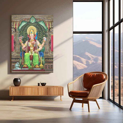 Lalbaug Cha Raja – The Divine Ganesh Metal Poster - TURTLEWINGS