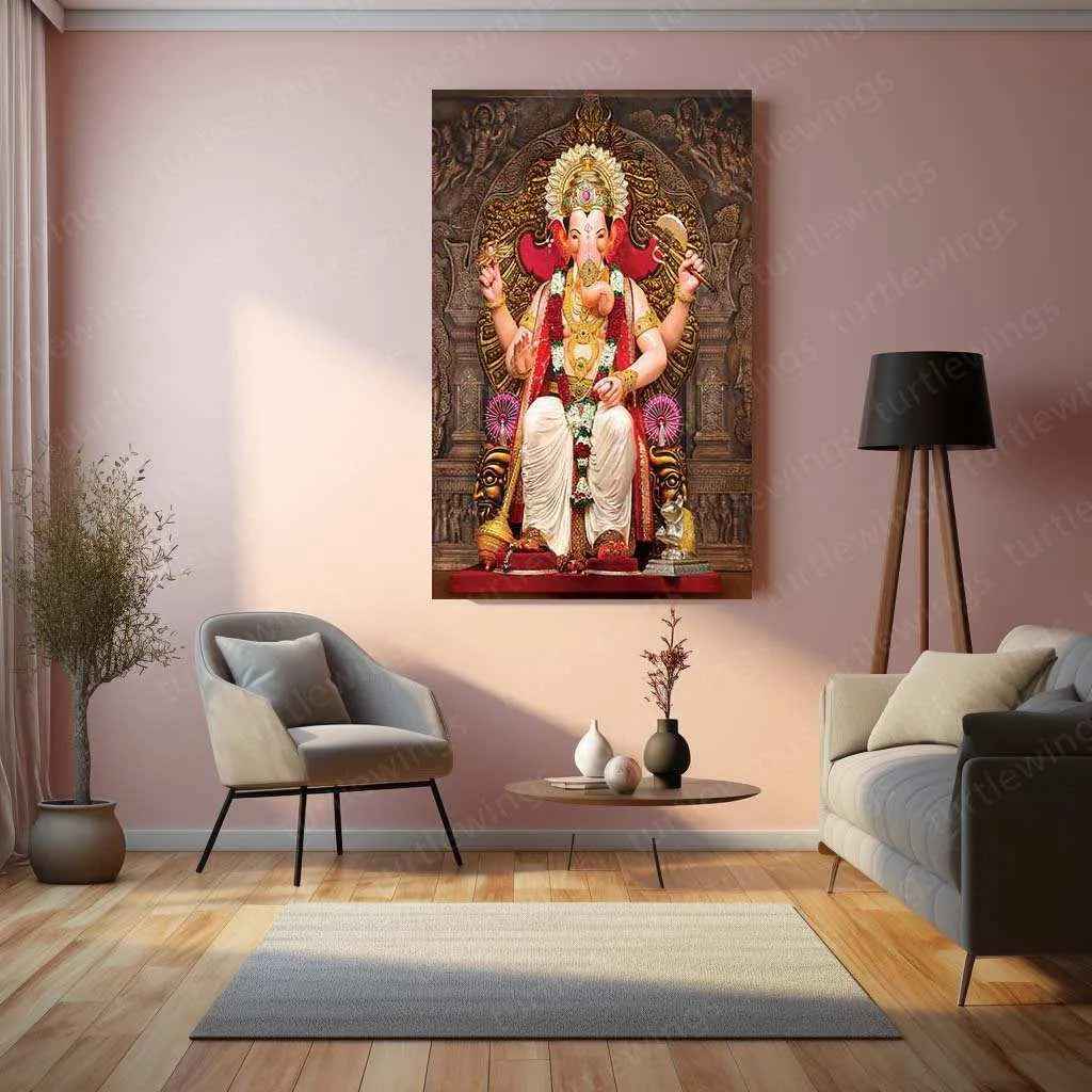Lalbaug Cha Raja – The Divine Ganesh Metal Poster 1 - TURTLEWINGS