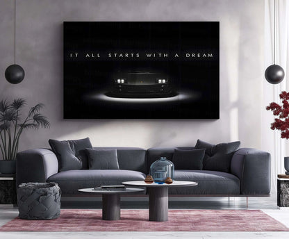 Car Metal Poster | Lamborghini Diablo – It All Starts With a Dream | Legacy, Ambition & Supercar Icon Metal Frame - TURTLEWINGS 