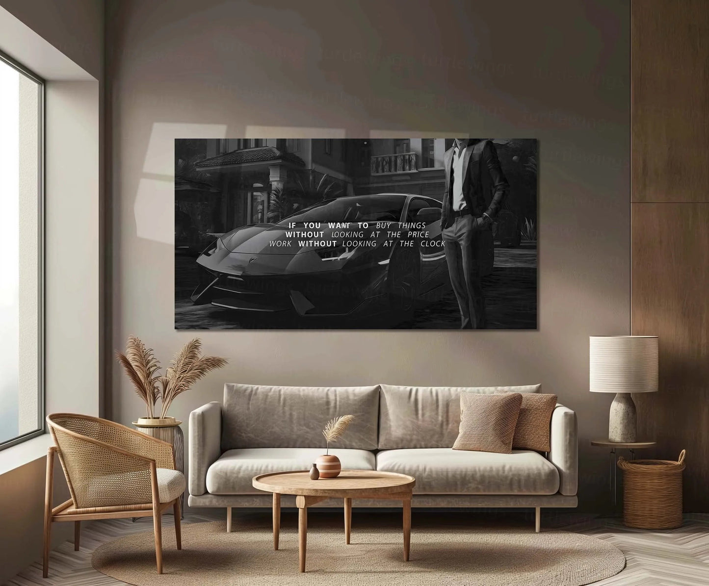 Lamborghini Aventador – Work Without Looking At The Clock | Success Mindset Metal Frame - TURTLEWINGS