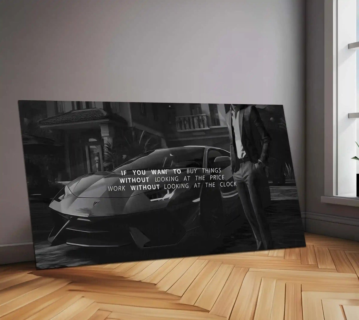 Lamborghini Aventador – Work Without Looking At The Clock | Success Mindset Metal Frame - TURTLEWINGS