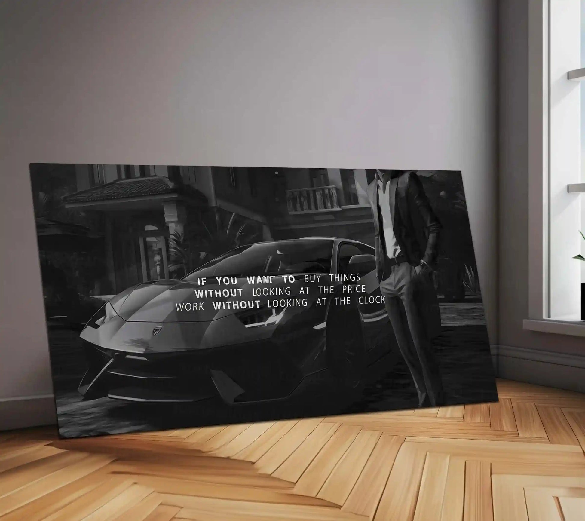 Lamborghini Aventador – Work Without Looking At The Clock | Success Mindset Metal Frame - TURTLEWINGS