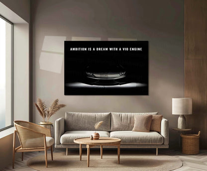 Ambition Is a Dream With a V10 Engine – Motivational Metal Poster | Supercar Wall Art