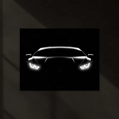 Lamborghini Silhouette – Apex Predator Neon LED Metal Poster | Supercar Glow Edition | Luxury Automotive Wall Art - TURTLEWINGS