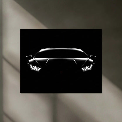 Lamborghini Silhouette – Apex Predator Neon LED Metal Poster | Supercar Glow Edition | Luxury Automotive Wall Art - TURTLEWINGS