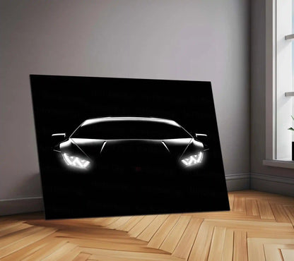 Lamborghini Silhouette – Apex Predator Neon LED Metal Poster | Supercar Glow Edition | Luxury Automotive Wall Art - TURTLEWINGS