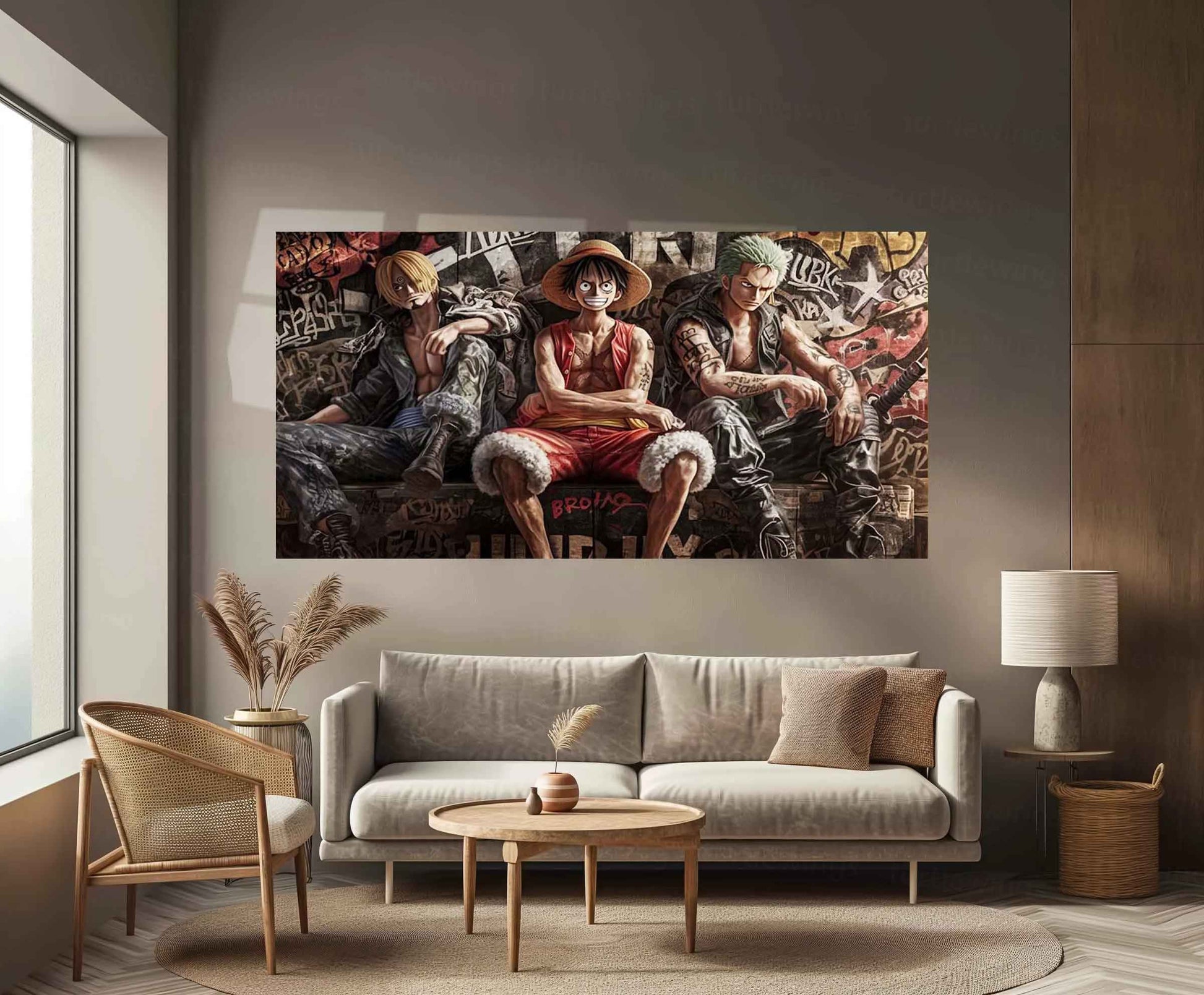 Luffy, Zoro & Sanji Metal Poster | One Piece Trio Wall Art | Straw Hat Pirates Decor - TURTLEWINGS