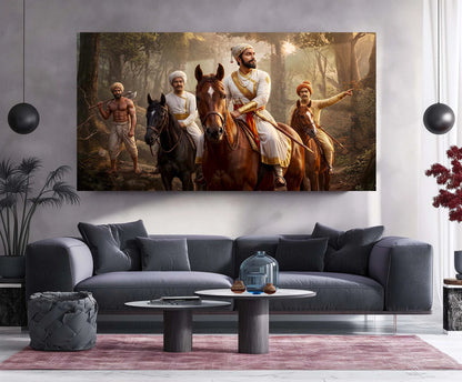 Chhatrapati Shivaji Maharaj Metal Frame | Warrior King Wall Art 01 - TURTLEWINGS