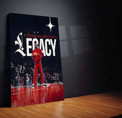 Quote Metal Poster | Michael Jordan – Legacy Over Dreams Metal Frame | GOAT Mentality Basketball Wall Art | Champion Legacy Quote Metal Poster - TURTLEWINGS