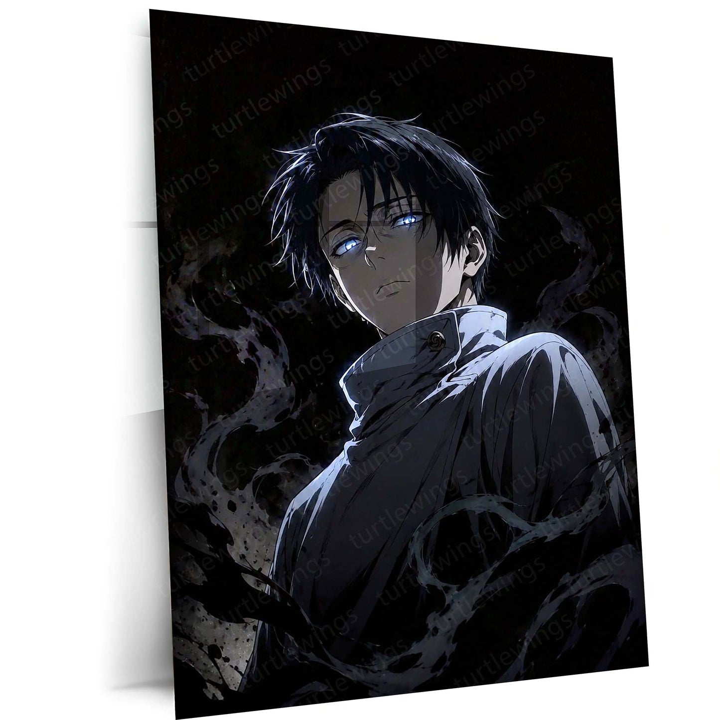 Levi Ackerman Shadow Gaze Metal Poster | Dark Anime Wall Art | Attack on Titan Inspired