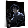 Levi Ackerman Shadow Gaze Metal Poster | Dark Anime Wall Art | Attack on Titan Inspired