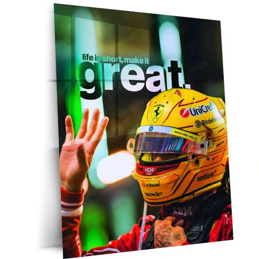 Quote Metal Poster | Life Is Short, Make It Great | Fearless Living & Championship Mindset Metal Frame - TURTLEWINGS 
