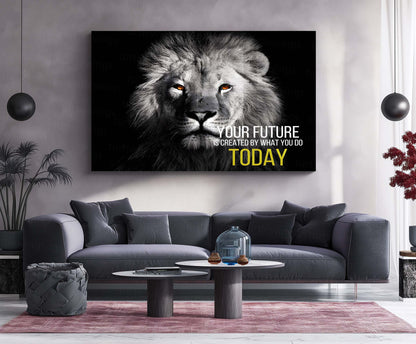 Quote Metal Poster | “Your Future Is Created by What You Do Today” | Inspirational Wall Art