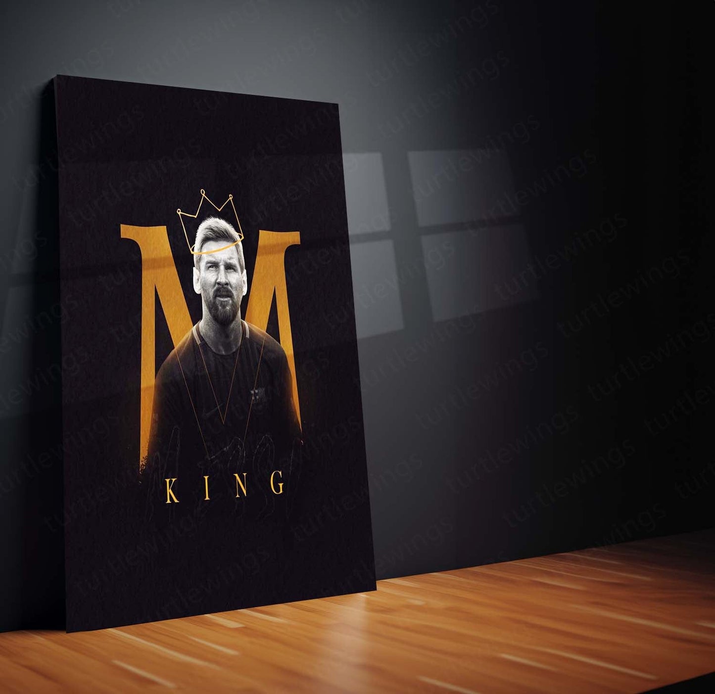 Lionel Messi Metal Frame | Football Wall Art | Premium Poster for Argentina, Barcelona & Inter Miami Fans 02 - TURTLEWINGS