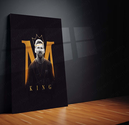 Lionel Messi Metal Frame | Football Wall Art | Premium Poster for Argentina, Barcelona & Inter Miami Fans 02 - TURTLEWINGS