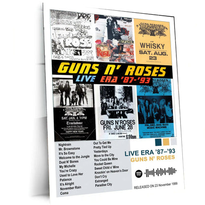 Guns N’ Roses Complete Collection | Set of 10 | Set of 8 | Set of 4 | Album Posters Metal Frames Hard Rock Legends. Raw Energy. Timeless Stage Power. - TURTLEWINGS