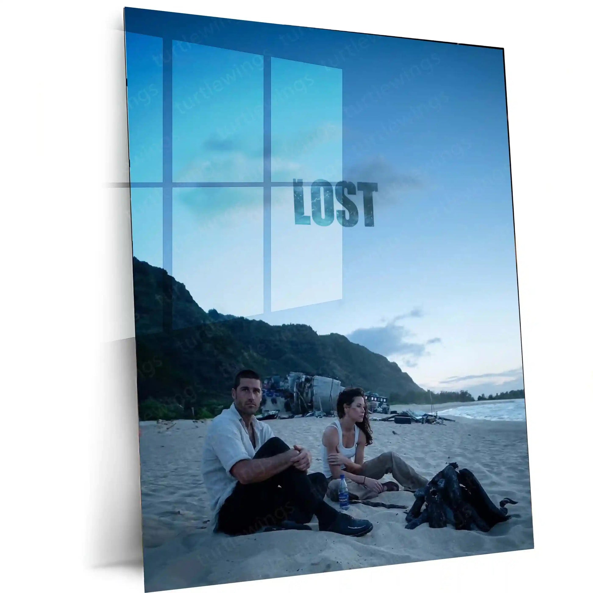 Movies & Series Metal Poster | Lost Series Metal Poster | Ocean Crash Scene Wall Art | LOST Island Survival Frame | TV Series Decor - TURTLEWINGS