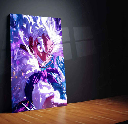 Luffy Gear 5 Metal Poster – One Piece Nika Awakening Wall Art - TURTLEWINGS