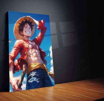 Luffy Hyper-Realistic Metal Poster | One Piece Pirate King | Bold & Dynamic Wall Art - TURTLEWINGS