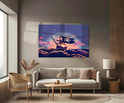 Anime Metal Poster | Luffy’s Ship Pirates Metal Poster | One Piece Ocean Adventure Wall Art | Premium Metal Poster