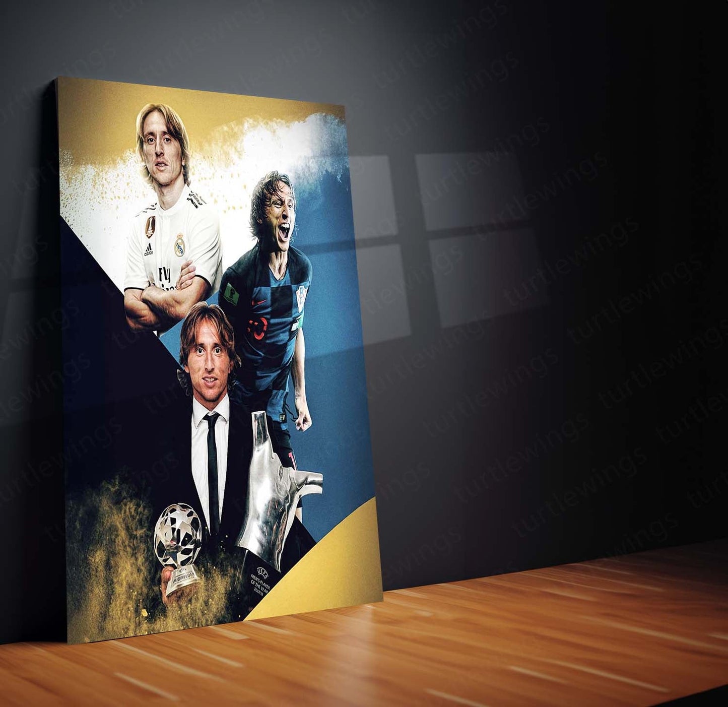 Luka Modrić – Real Madrid & Croatia Collage Metal Frame | 3-Photo Tribute Poster - TURTLEWINGS