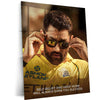 Cricket Metal Poster | MS Dhoni Motivational Metal Poster | Self Belief and Hard Work Quote Wall Art | CSK Legend Frame