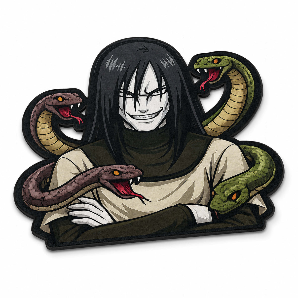 Orochimaru Cut-out Flat Rug | Naruto Legendary Sannin Anime Flat Rug | Premium Snake Sage Gaming Room Decor