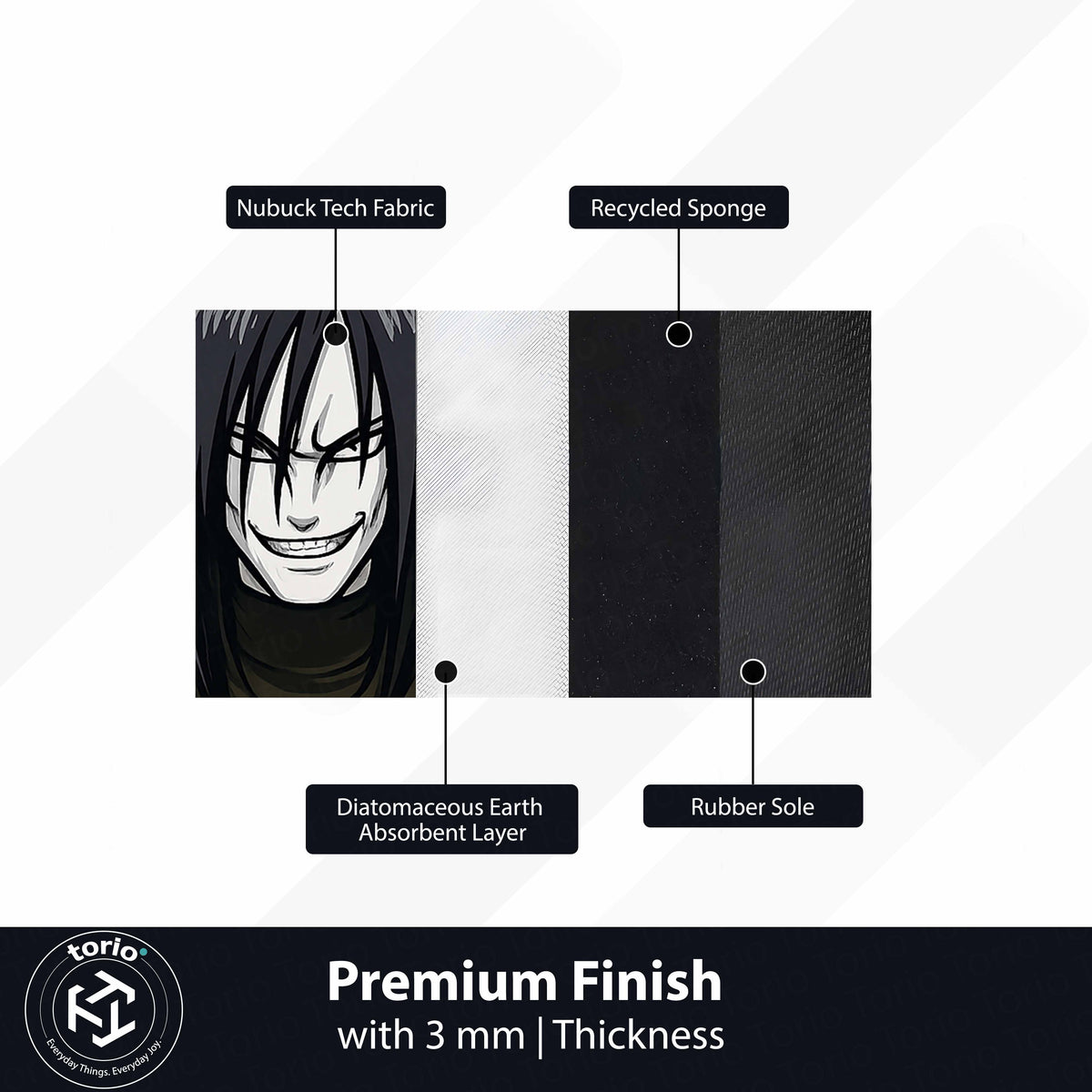 Orochimaru Cut-out Flat Rug | Naruto Legendary Sannin Anime Flat Rug | Premium Snake Sage Gaming Room Decor