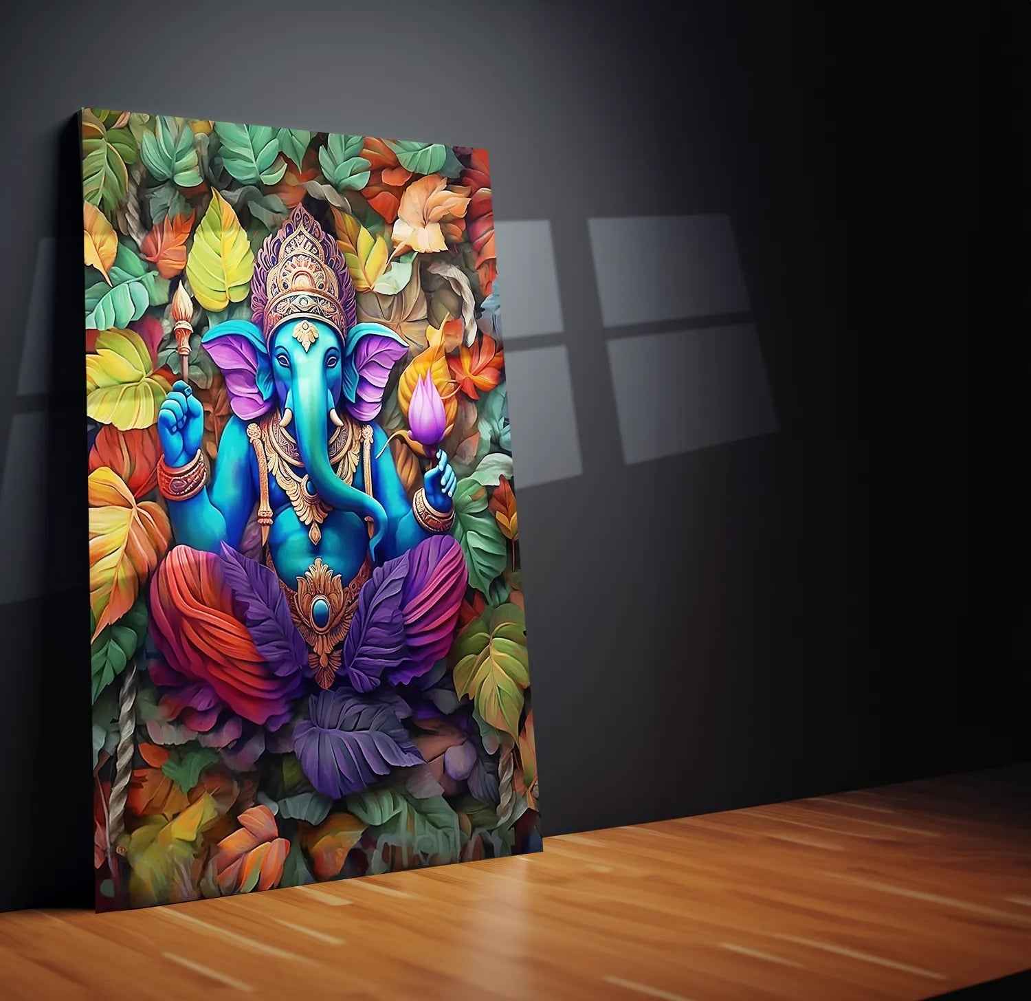 Ganpati Metal Poster | Lord Ganesha Spiritual Wall Art 2 - TURTLEWINGS