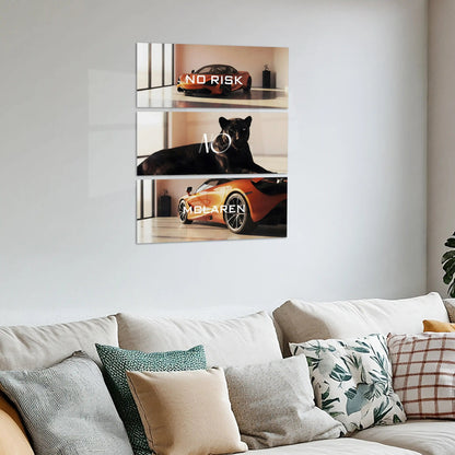 Motivational Metal Poster – Set of 3 | No Risk. No McLaren. | Luxury Hustle Wall Art - TURTLEWINGS