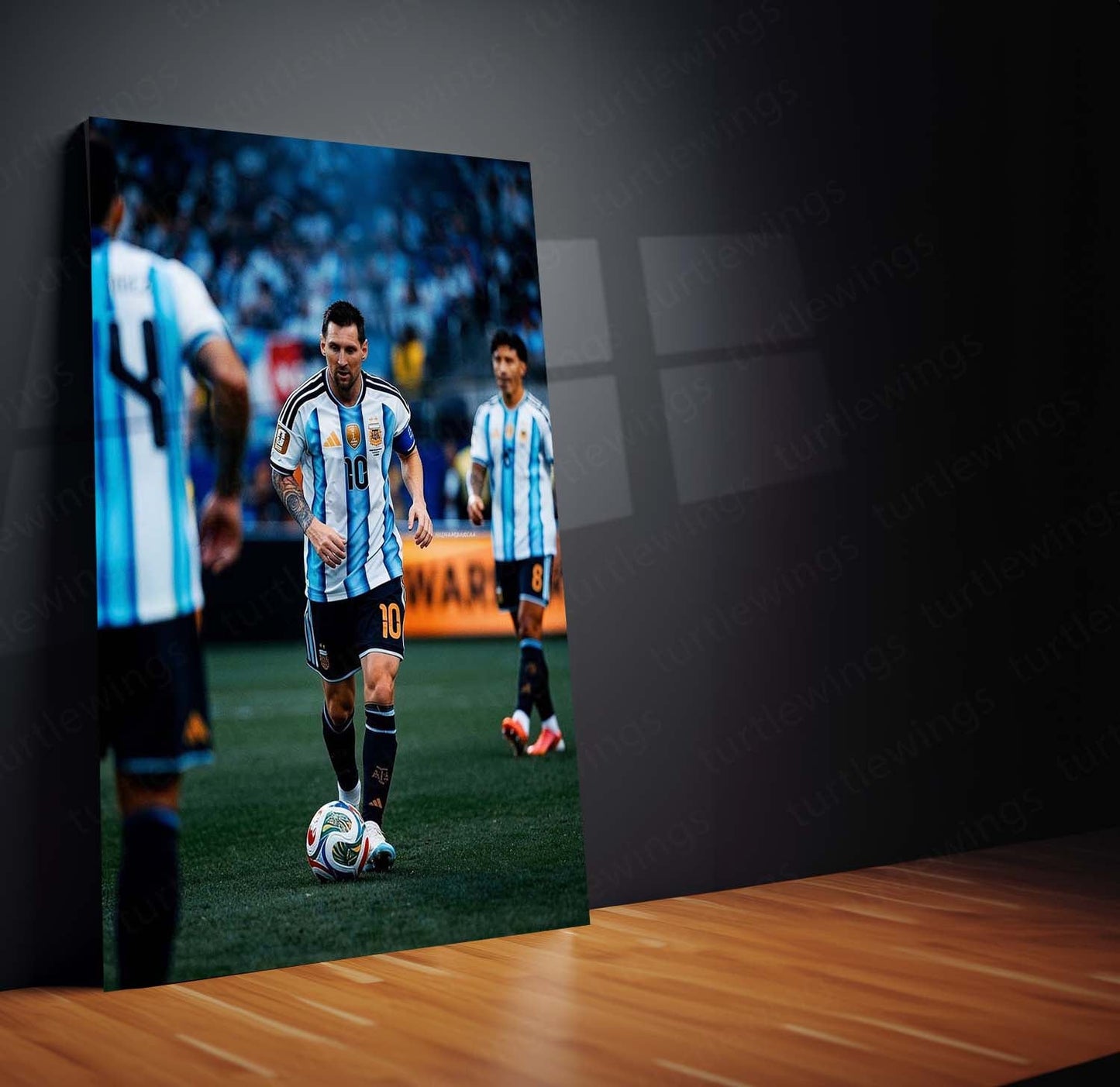Lionel Messi Argentina Matchday Metal Poster | World Champion No. 10 Football Wall Art