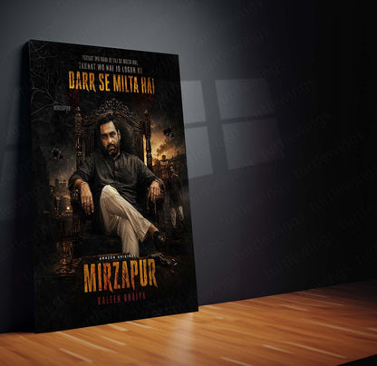 Mirzapur – Kaleen Bhaiya Throne | Crime Drama Metal Frame | Iconic Indian Series Wall Art by TurtleWings