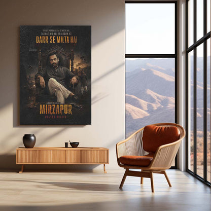 Mirzapur – Kaleen Bhaiya Throne | Crime Drama Metal Frame | Iconic Indian Series Wall Art by TurtleWings