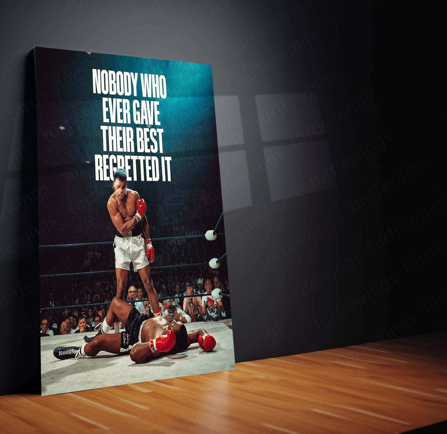 Muhammad Ali Quote Metal Poster – Inspirational Boxing & Champion Mindset Wall Art
