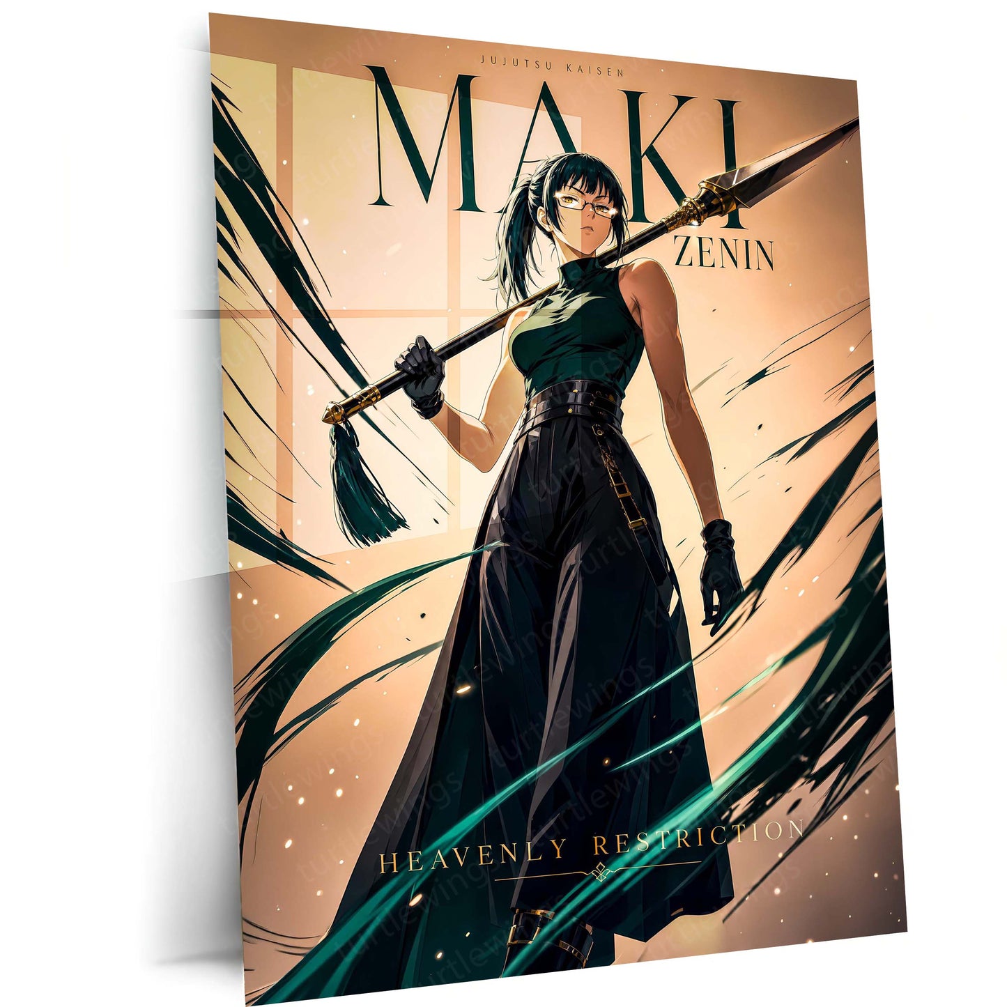 Anime Metal Poster | Maki Zenin Heavenly Restriction Metal Poster | Jujutsu Kaisen Anime Wall Art | Premium Aluminum Print