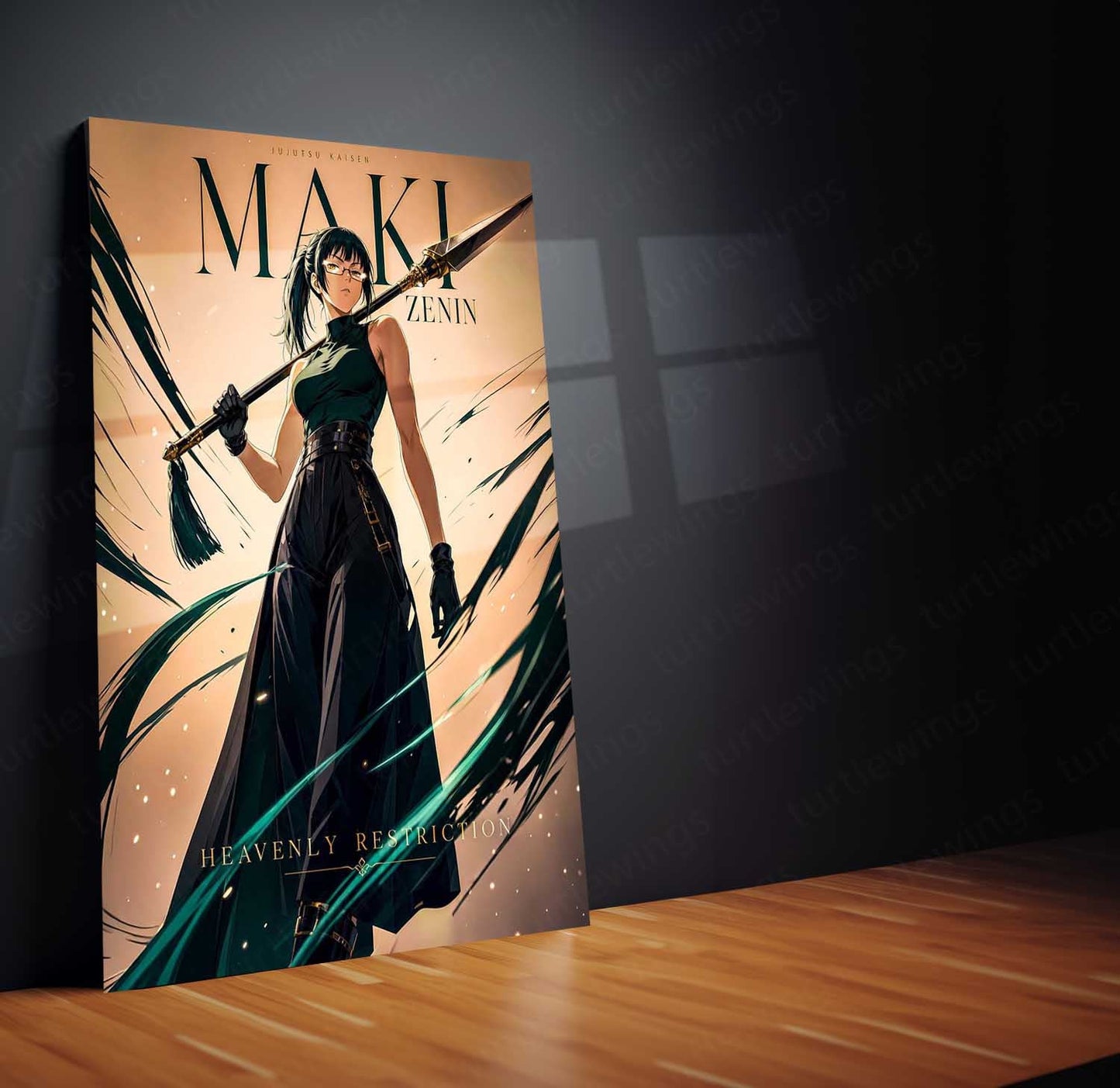 Anime Metal Poster | Maki Zenin Heavenly Restriction Metal Poster | Jujutsu Kaisen Anime Wall Art | Premium Aluminum Print