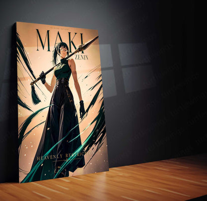 Anime Metal Poster | Maki Zenin Heavenly Restriction Metal Poster | Jujutsu Kaisen Anime Wall Art | Premium Aluminum Print
