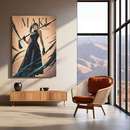 Anime Metal Poster | Maki Zenin Heavenly Restriction Metal Poster | Jujutsu Kaisen Anime Wall Art | Premium Aluminum Print